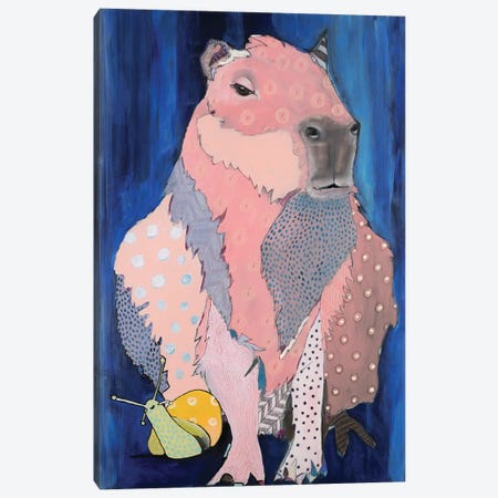 Capybara And Snail Canvas Print #ERZ18} by Emily Reid Canvas Art