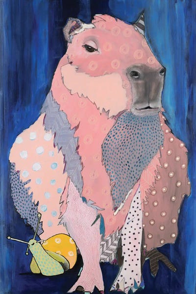Embellished Animals: Capybara And Snail by Emily Reid