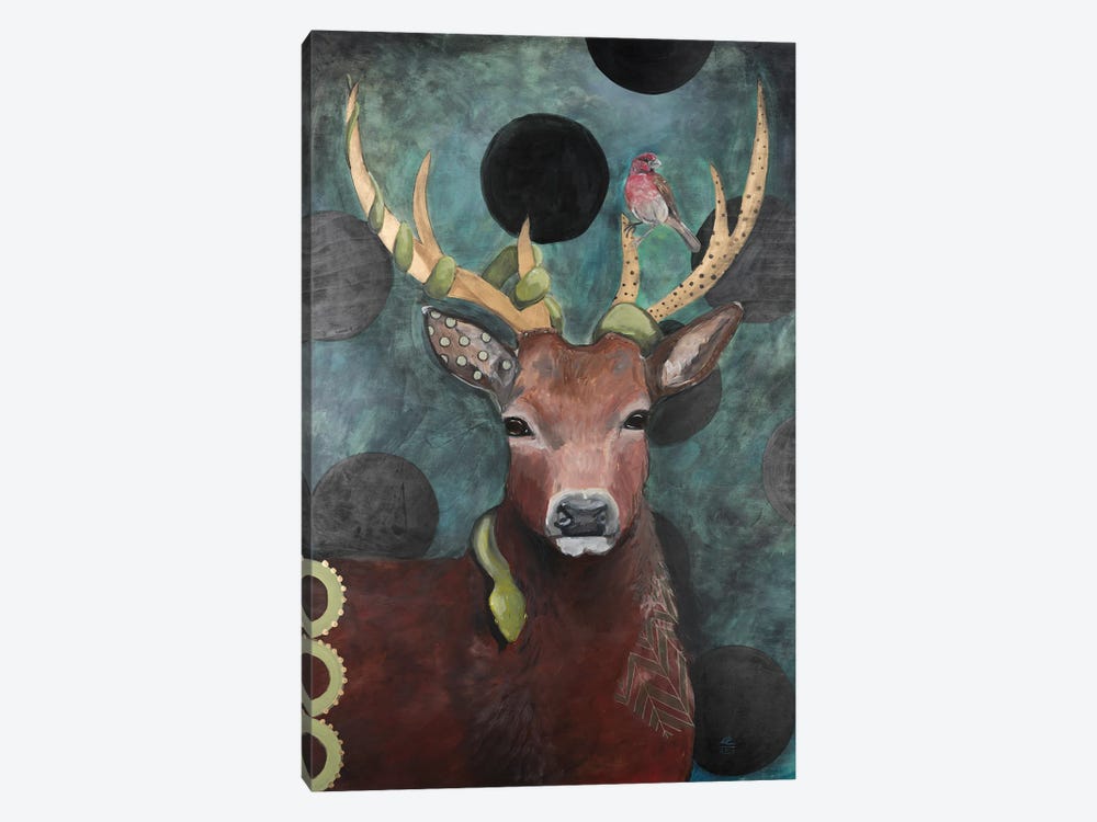 Deer And Friends by Emily Reid 1-piece Canvas Artwork