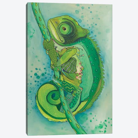 Jillian The Chameleon Canvas Print #ERZ25} by Emily Reid Canvas Wall Art