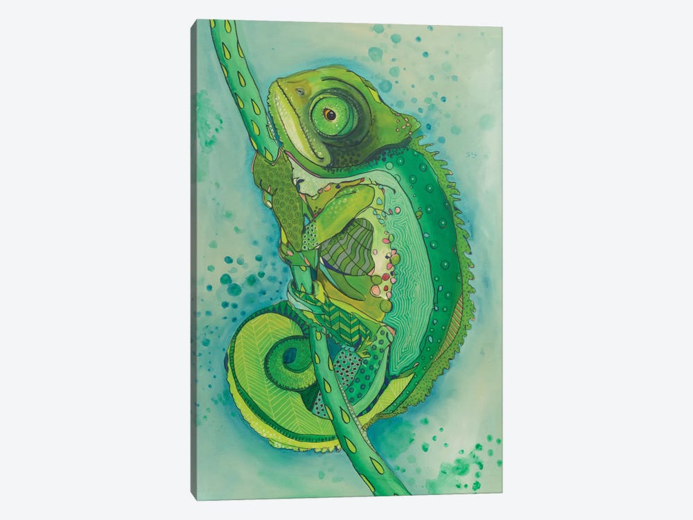 Jillian The Chameleon by Emily Reid 1-piece Canvas Art