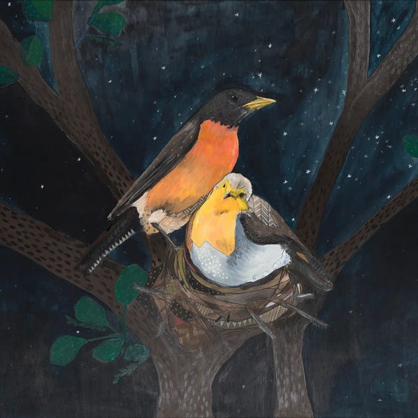 Emily Reid: Robins In Nest by Emily Reid