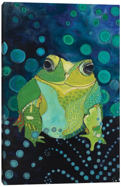 Toad In Rainforest Canvas Art Print - Frog Art