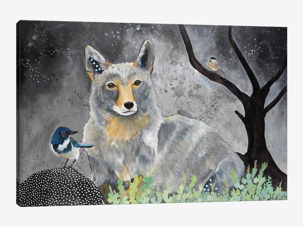 Wolf And Birds by Emily Reid 1-piece Art Print