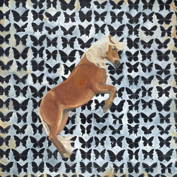 Emily Reid: Palomino And Butterflies by Emily Reid