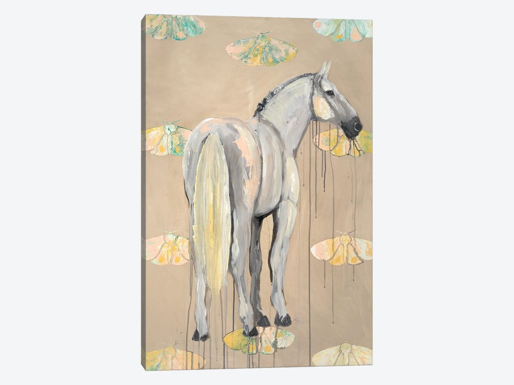 Horse With Moths by Emily Reid 1-piece Canvas Art
