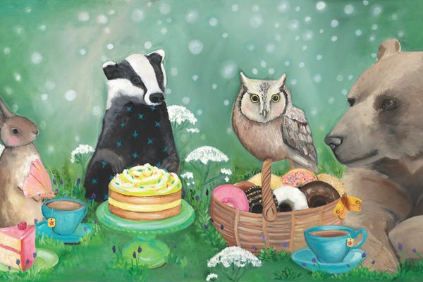Badgers: Woodland Picnic by Emily Reid