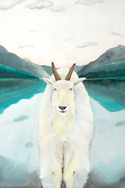 Glacier Park Mountain Goat by Emily Reid framed canvas print