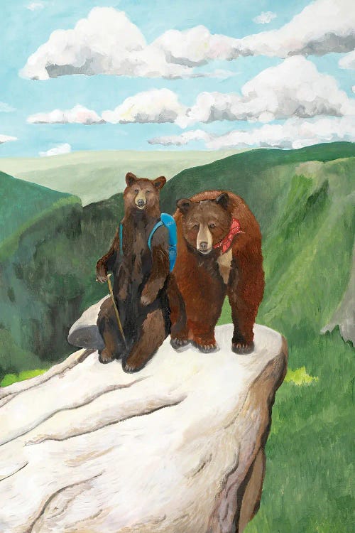 Yosemite Bear Hikers by Emily Reid wall art