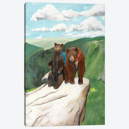 Yosemite Bear Hikers Canvas Print #ERZ47} by Emily Reid Canvas Art