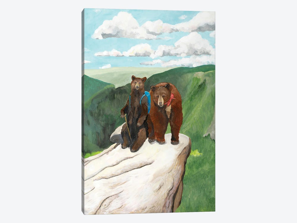 Yosemite Bear Hikers by Emily Reid 1-piece Canvas Wall Art