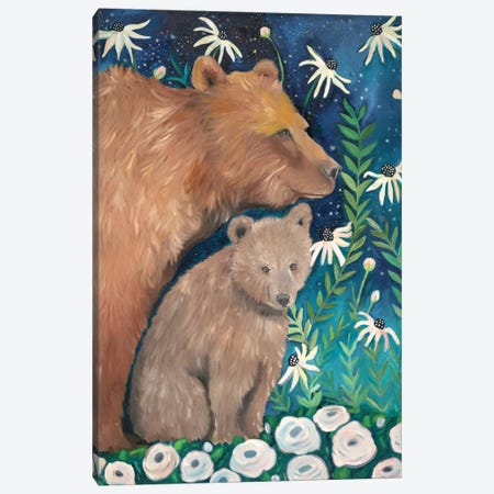 Mama Bear And Cub Canvas Print #ERZ49} by Emily Reid Art Print