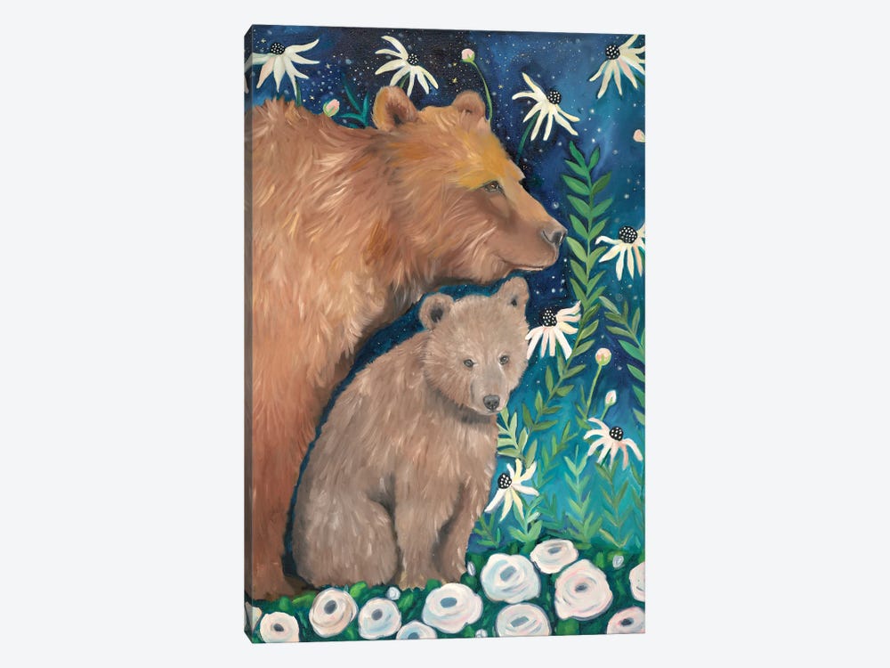 Mama Bear And Cub by Emily Reid 1-piece Canvas Wall Art