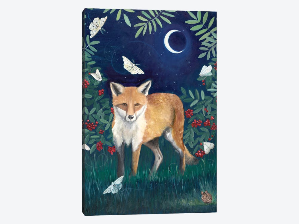 Fox At Night by Emily Reid 1-piece Canvas Art
