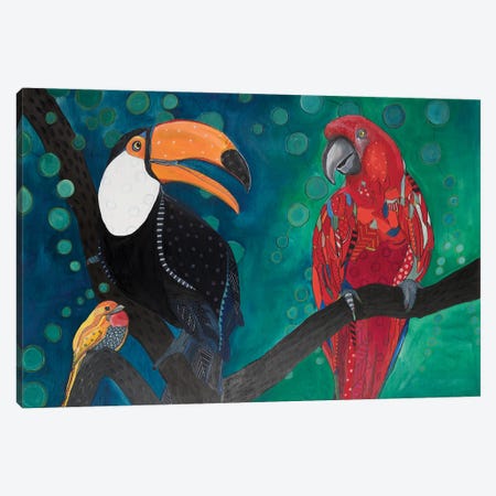 Amazon Birds Canvas Print #ERZ9} by Emily Reid Canvas Wall Art