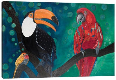 Amazon Birds Canvas Art Print - Parrot Art