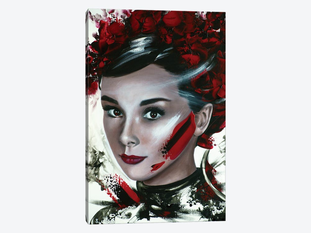 Audrey In Red by Estelle Barbet 1-piece Canvas Artwork
