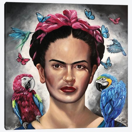 Viva Frida! Canvas Print #ESB52} by Estelle Barbet Art Print