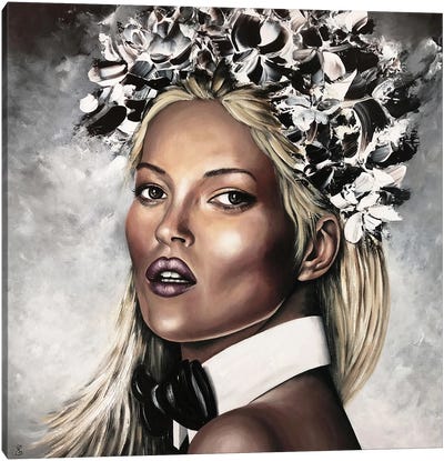 In The Mood For Moss Canvas Art Print - Kate Moss