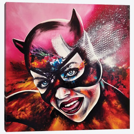 Seductive Catwoman Canvas Print #ESB68} by Estelle Barbet Canvas Art