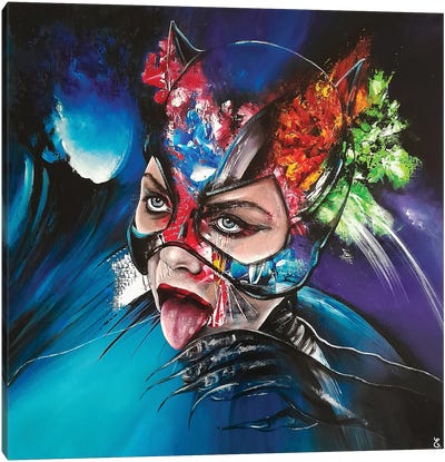 Licking Catwoman Canvas Art Print - Estelle Barbet