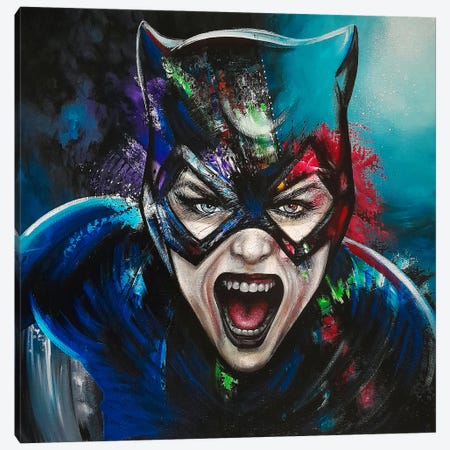 Angry Cat Canvas Print #ESB71} by Estelle Barbet Art Print