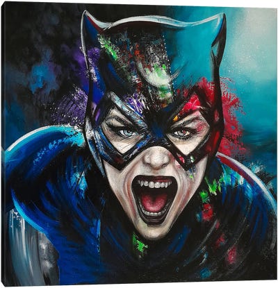 Angry Cat Canvas Art Print - Estelle Barbet