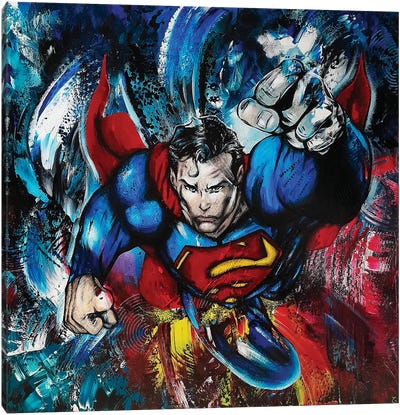 Invincible Superman Canvas Art Print - Estelle Barbet