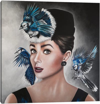 Blue Birds Canvas Art Print - Estelle Barbet