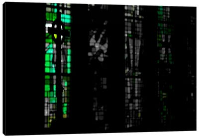 Stained Glass in Darkness Canvas Art Print - Window Art