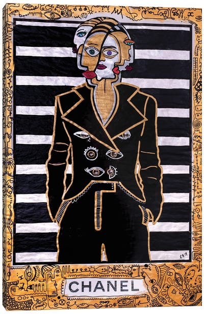 Chanel Has Many Faces Canvas Art Print - Women's Suit Art