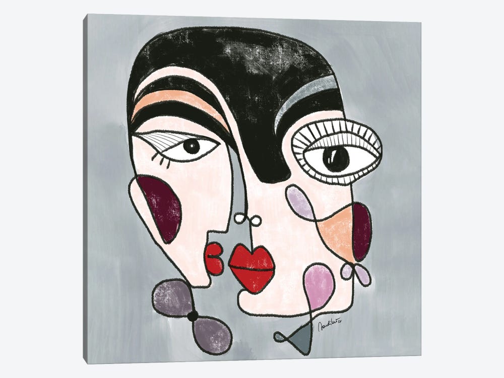 One Couple Many Faces by Elisabeth Sandikci 1-piece Art Print