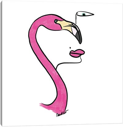Flamingo Face Canvas Art Print - Elisabeth Sandikci