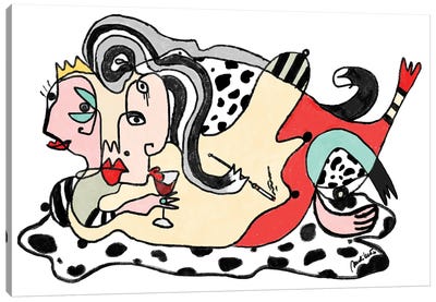 Cruella Canvas Art Print - Animated & Comic Strip Character Art