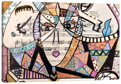 Fantasia Sistars Canvas Art Print - Musical Notes Art