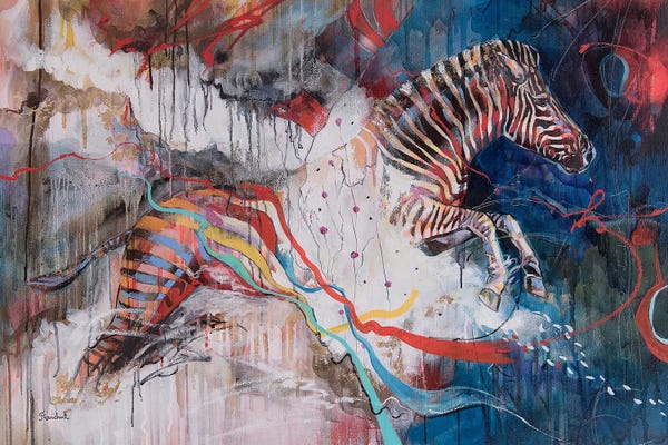 Zebras: Will Of The Waves by Esther Franchuk