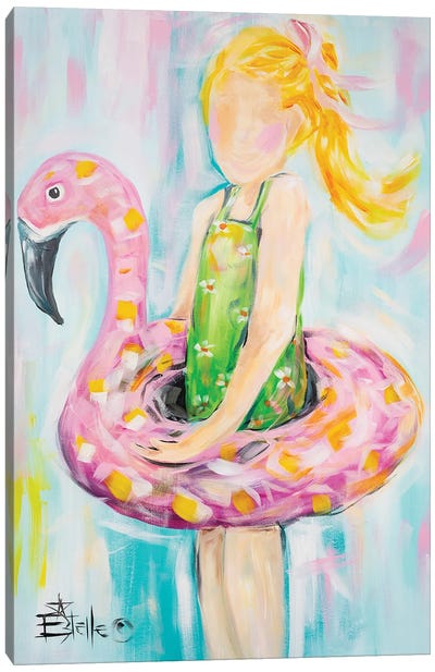 Flamingo Float Canvas Art Print - Estelle Grengs