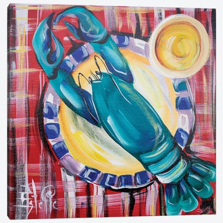 Lobster Dinner Canvas Print #ESG102} by Estelle Grengs Canvas Wall Art
