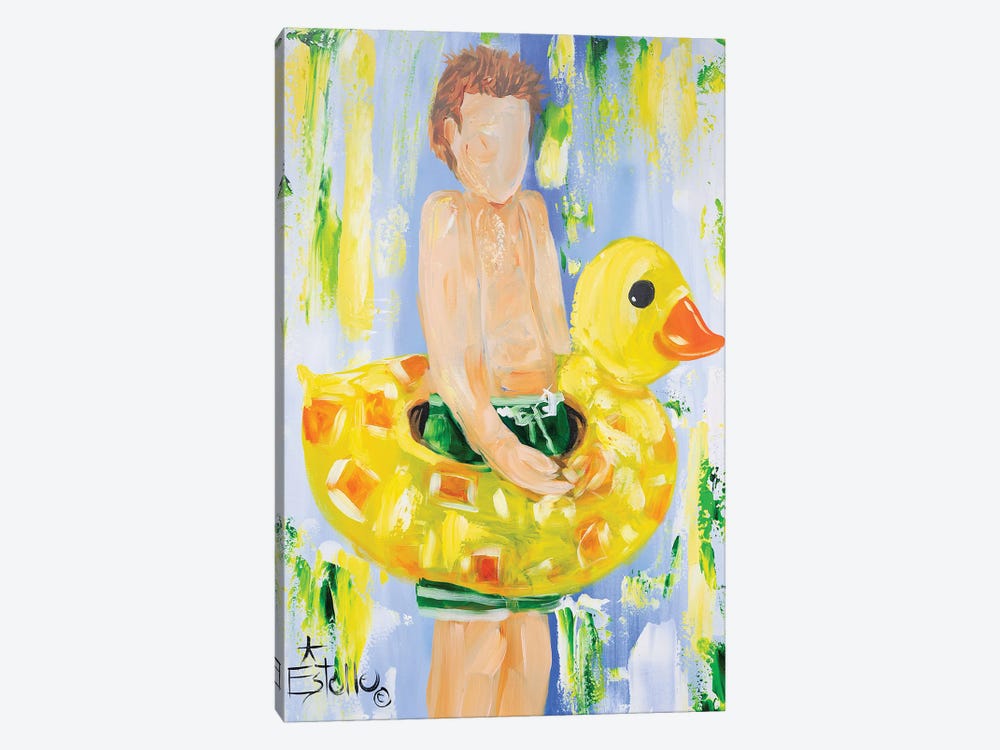 Duck Float by Estelle Grengs 1-piece Canvas Print