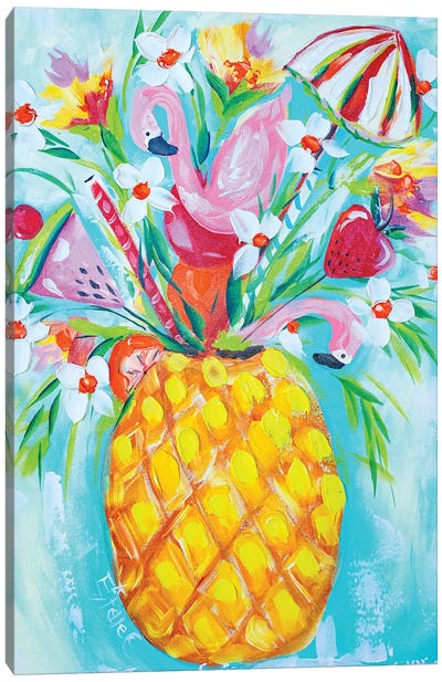 Pineapple Fizz Canvas Art Print - Pineapple Art