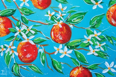 Oranges by Estelle Grengs metal wall art