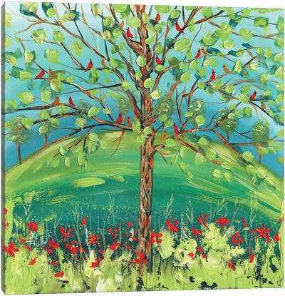 Family Tree Canvas Art Print - Cardinal Art