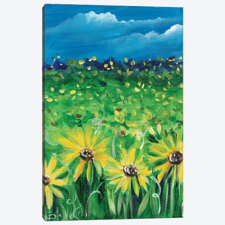 Sunflower Fields Canvas Print #ESG120} by Estelle Grengs Canvas Art