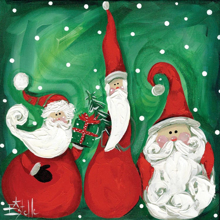 Three Wise Santas by Estelle Grengs wall art