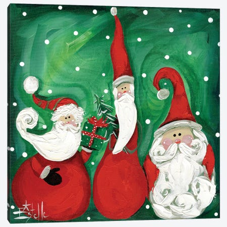 Three Wise Santas Canvas Print #ESG123} by Estelle Grengs Canvas Wall Art