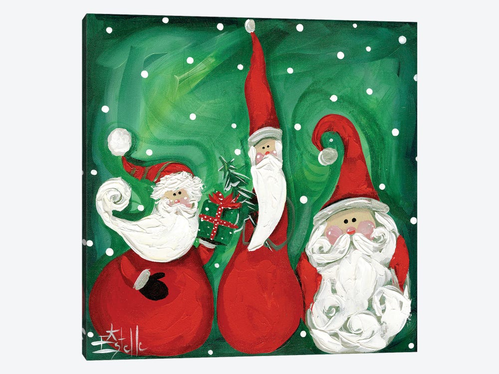 Three Wise Santas by Estelle Grengs 1-piece Canvas Print