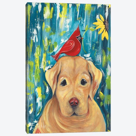 Cardinal And Golden Lab Canvas Print #ESG127} by Estelle Grengs Canvas Print