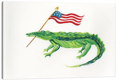 Gator Flag Canvas Art Print - Crocodile & Alligator Art