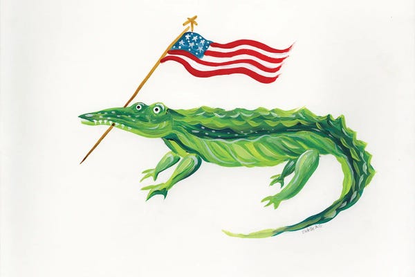 Alligators & Crocodiles: Gator Flag by Estelle Grengs