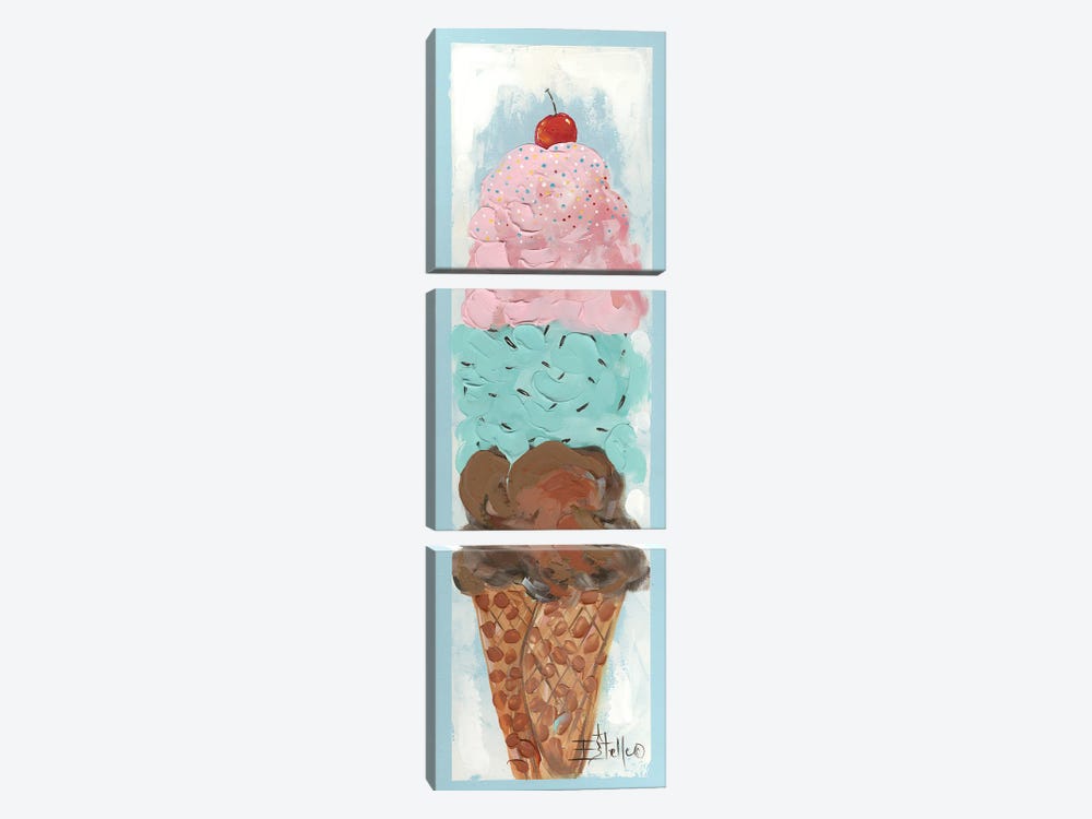 Ice Cream by Estelle Grengs 3-piece Canvas Art Print